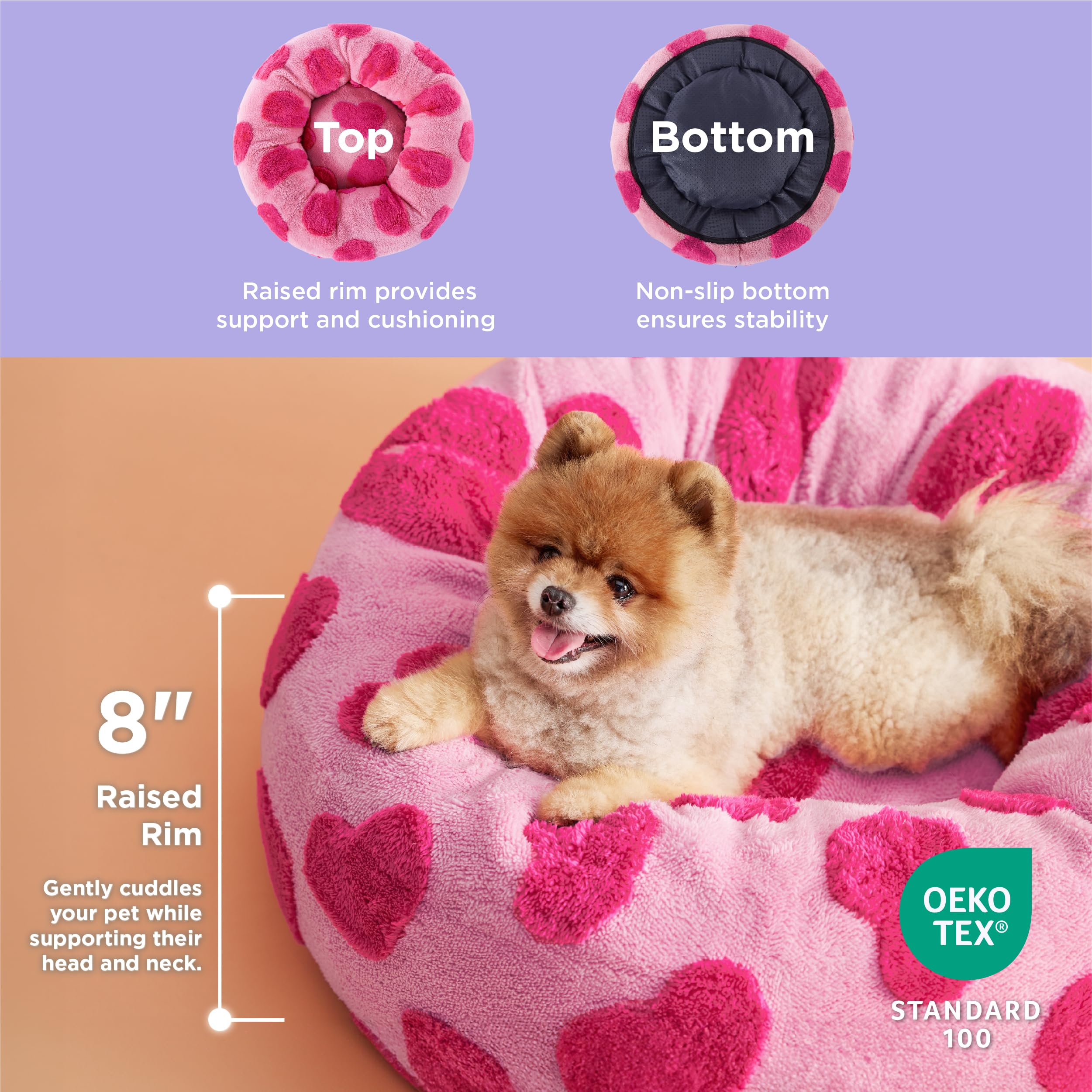 LE SURE Donut bed showing plush foam comfort for pets.