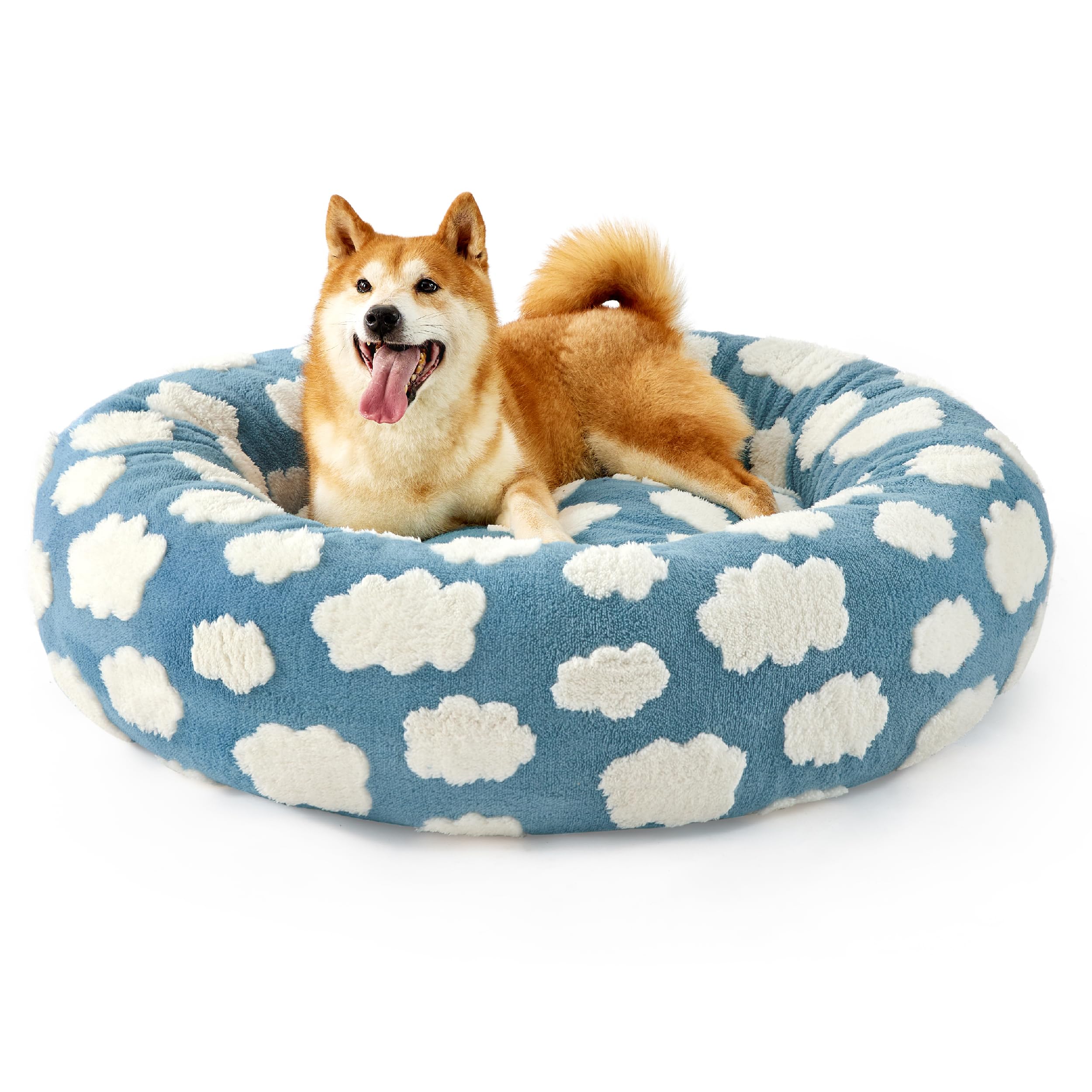 LE SURE Donut Dog Bed front view with plush cushion for joint comfort