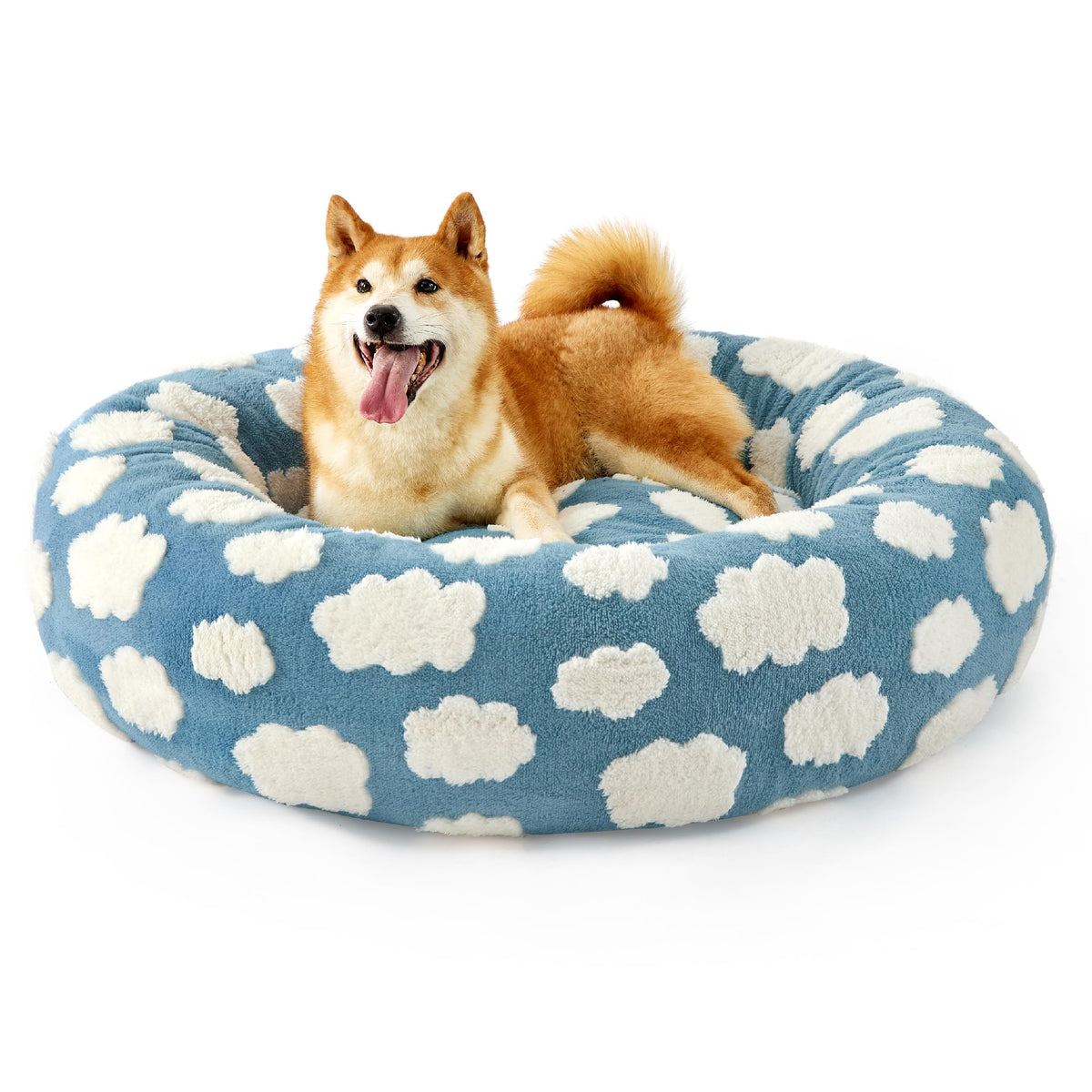LE SURE Donut Dog Bed front view with plush cushion for joint comfort