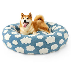 LE SURE Donut Dog Bed front view with plush cushion for joint comfort