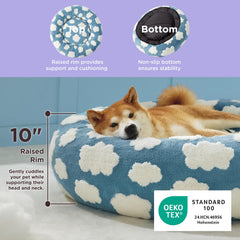 LE SURE Donut Dog Bed pattern close-up showing Bow design for stylish space