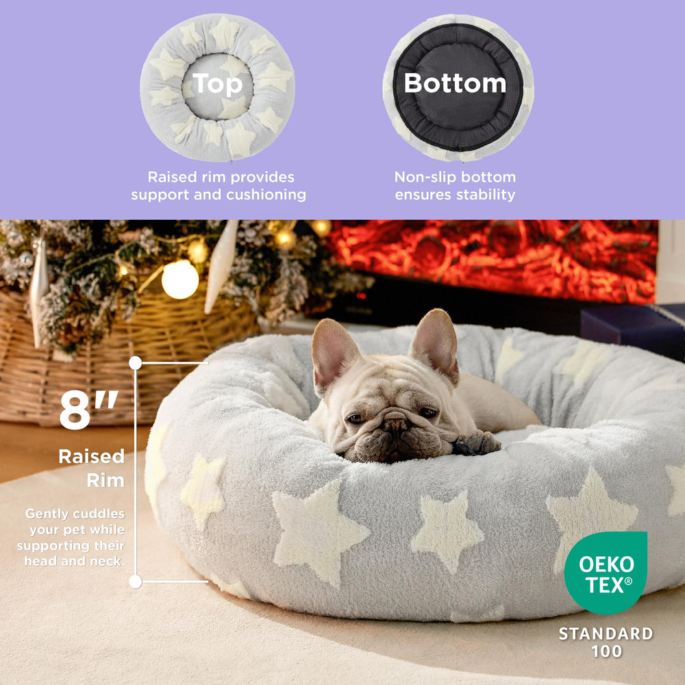LE SURE donut bed anti-slip bottom prevents sliding on hardwood floors
