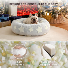 LE SURE Donut Bed bow-pattern image shows stylish decor and cozy lounging