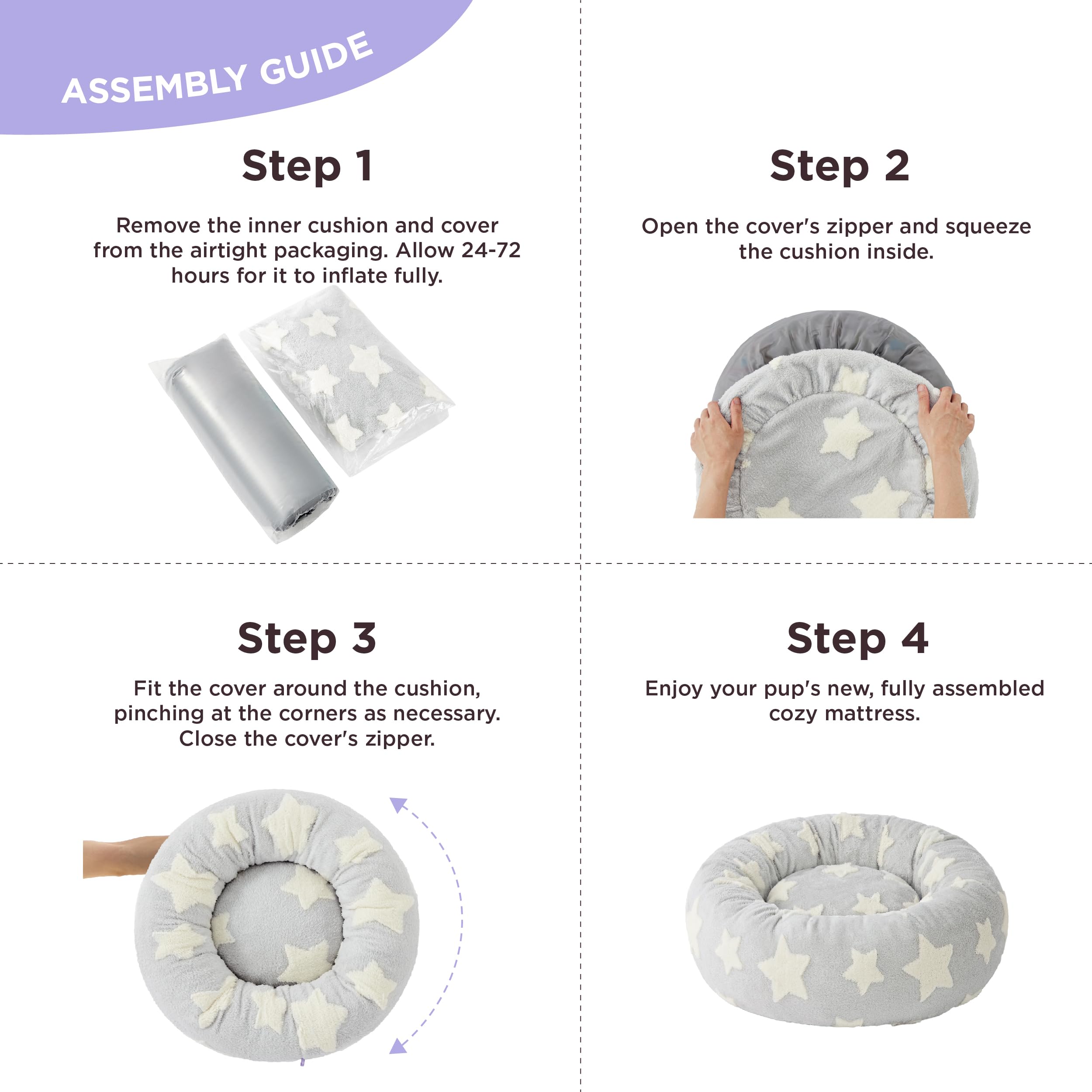 LE SURE Donut Bed flower-pattern image emphasizes secure, snug feel