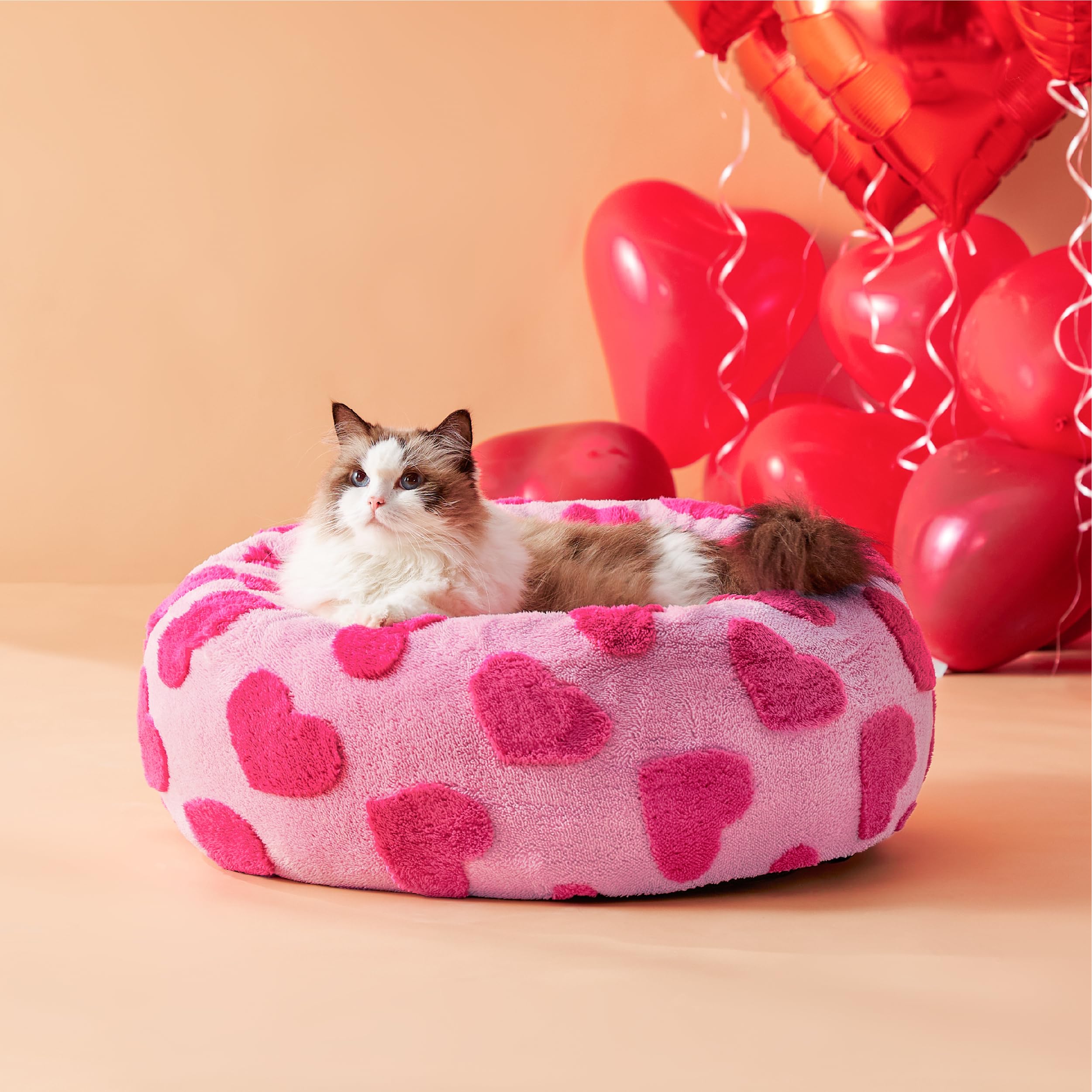 LE SURE donut small dog bed front view showing plush comfort