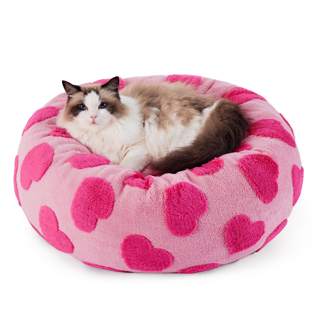 LE SURE donut small dog bed anti-slip bottom keeps bed in place