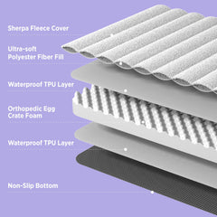 LE SURE egg-crate foam provides even weight distribution and comfort