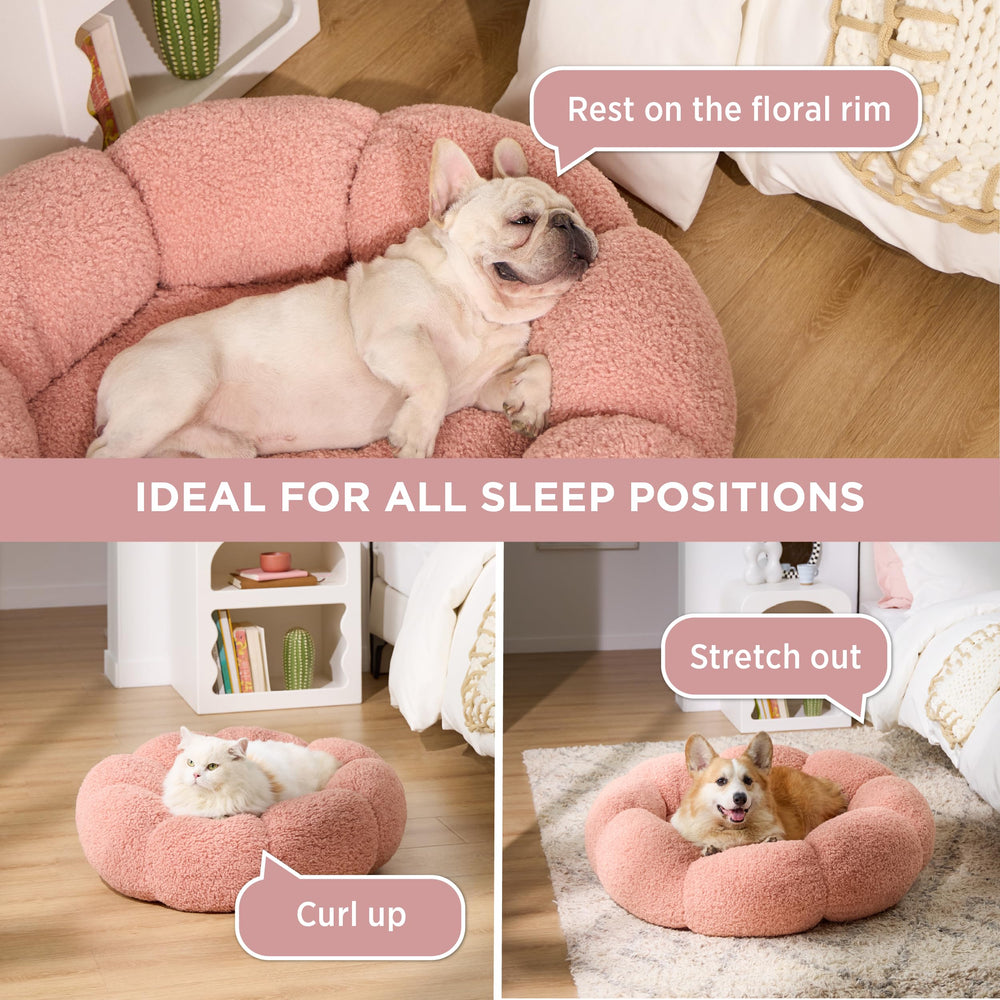 LE SURE Floral Design Bed Complements Any Room with Chic Pet Comfort.