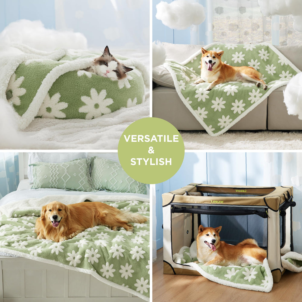 LE SURE flower pattern blanket blends decor style with practical couch protection.