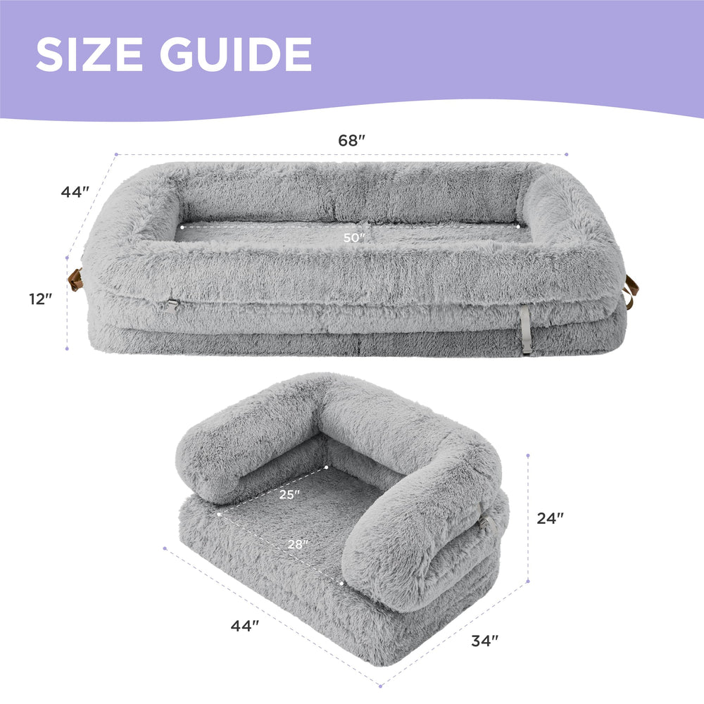 LE SURE foldable human dog bed waterproof cover for easy cleanup