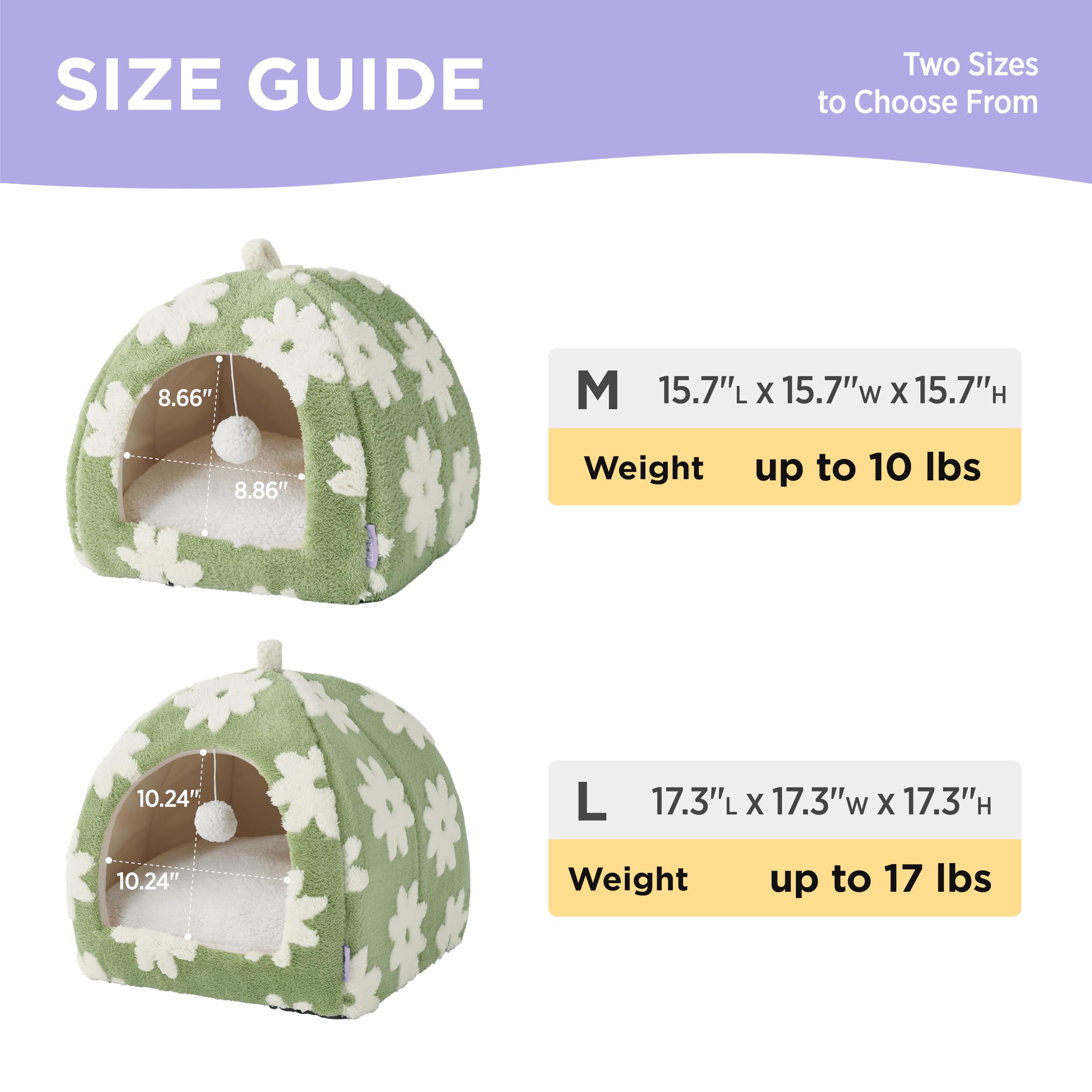 LE SURE Lesure cat bed features a dangling toy ball for playful moments