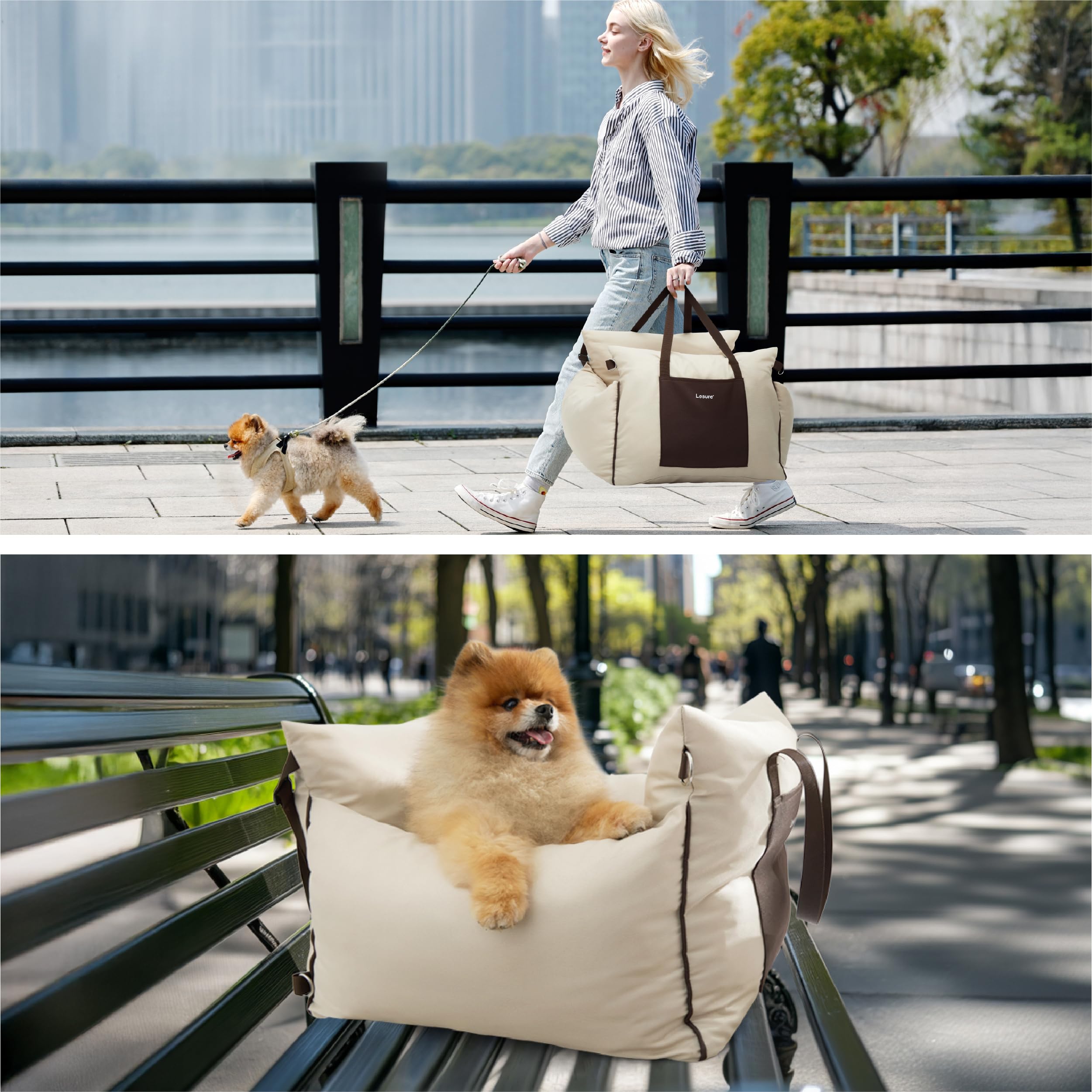 LE SURE Lesure clip-on safety leash attachment in use