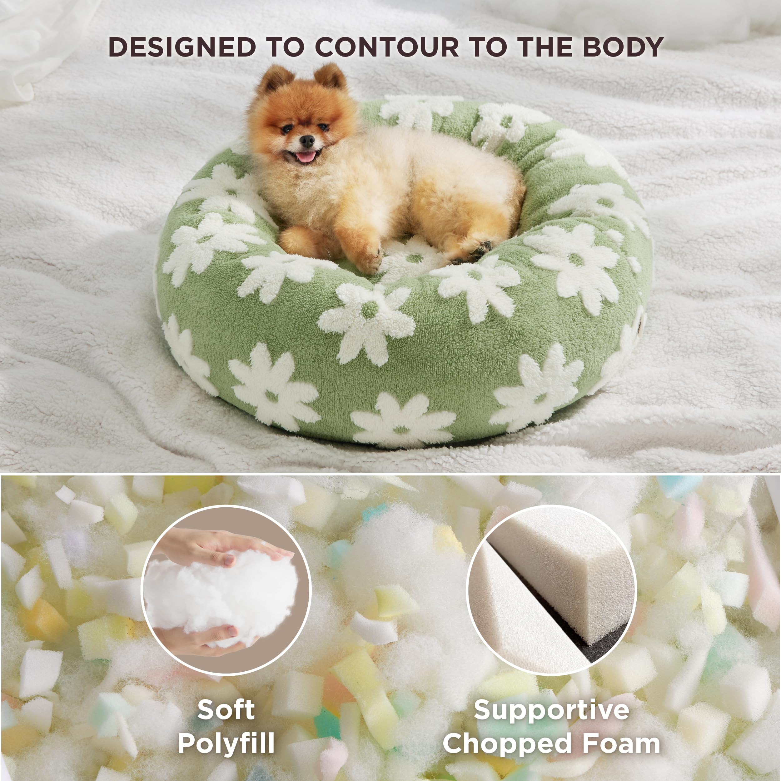 LE SURE bolstered edges provide security and comfortable head support.