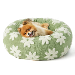 LE SURE round donut bed plush fabric for cozy naps and joint comfort.