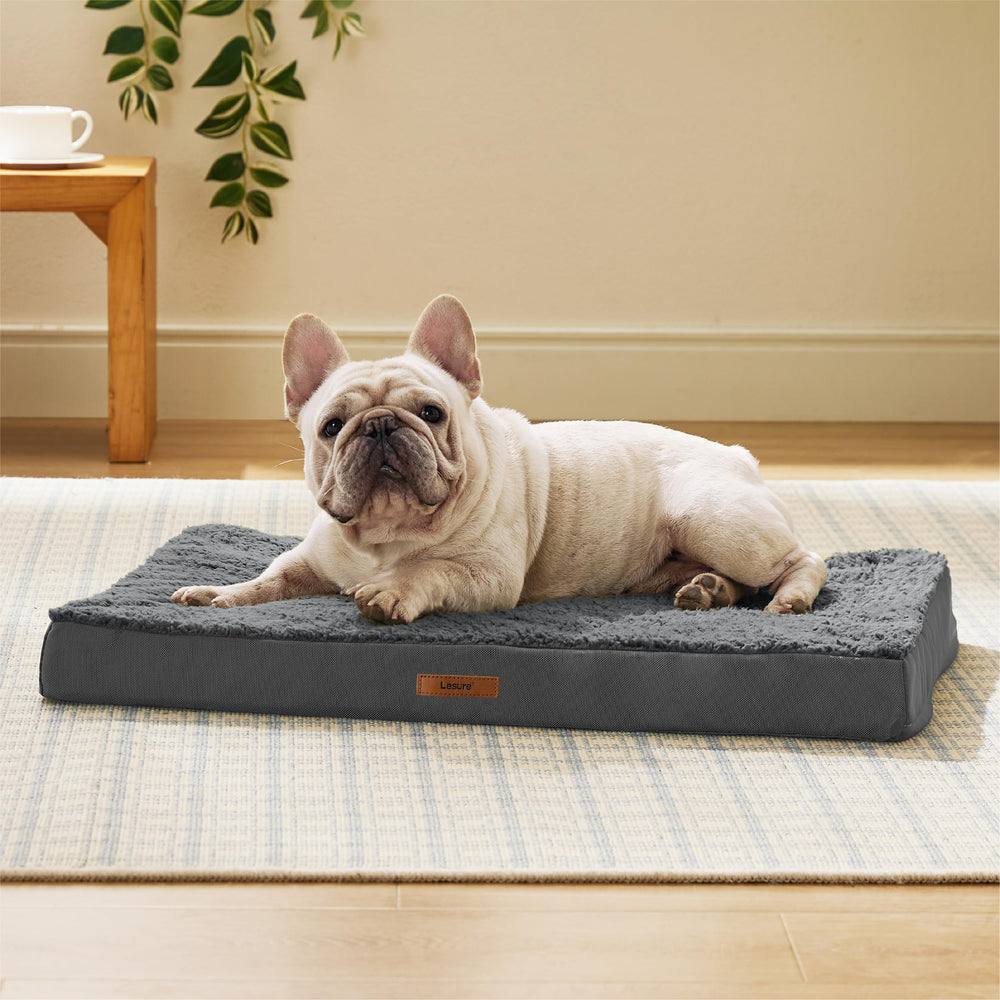 LE SURE Dark Grey Cover—non-slip base keeps the bed in place.