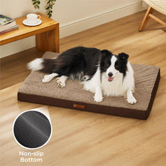 LE SURE dog bed cover large brown breathable-fabric closeup for year-round comfort.