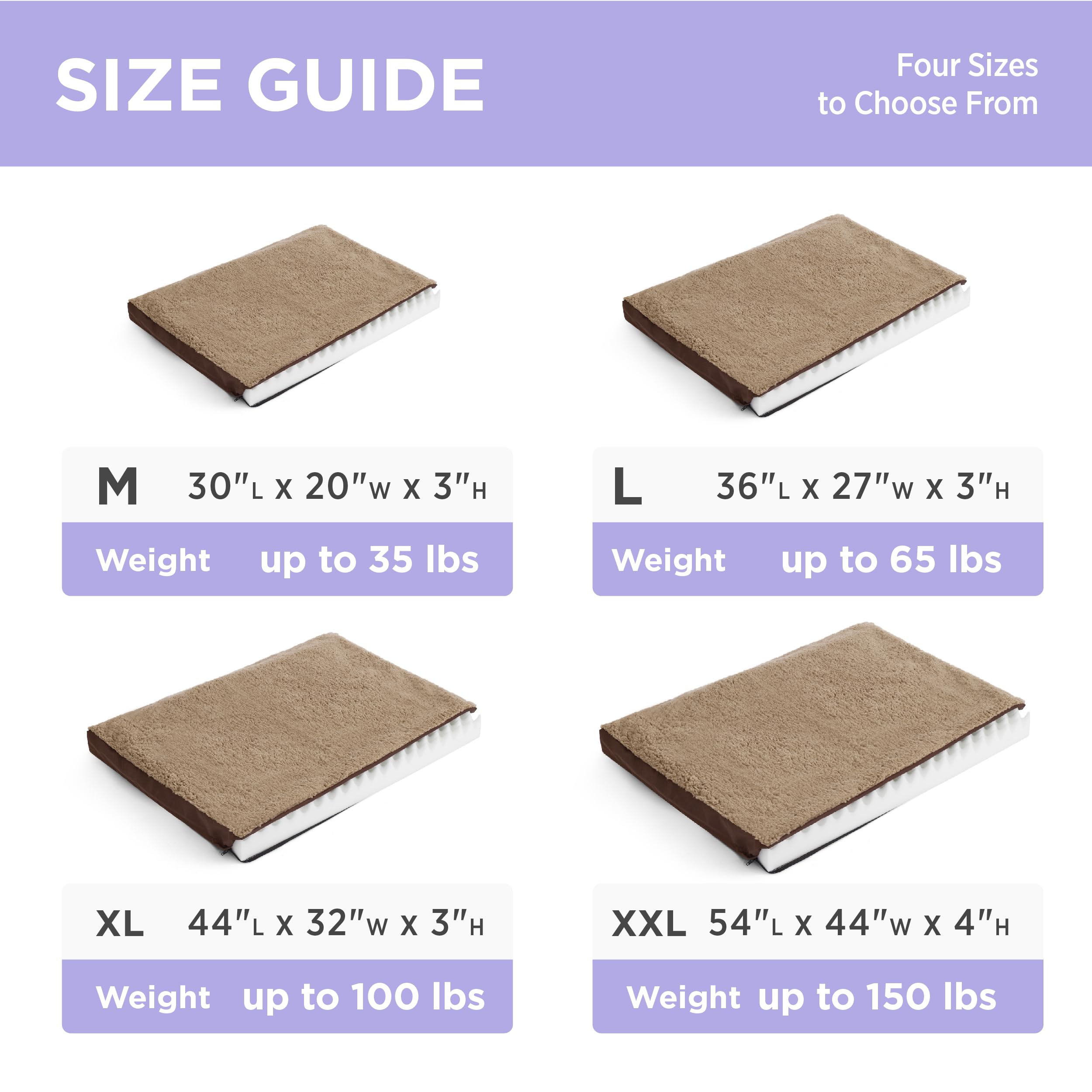 LE SURE dog bed cover large brown zipper-edge closeup ensures simple removal.