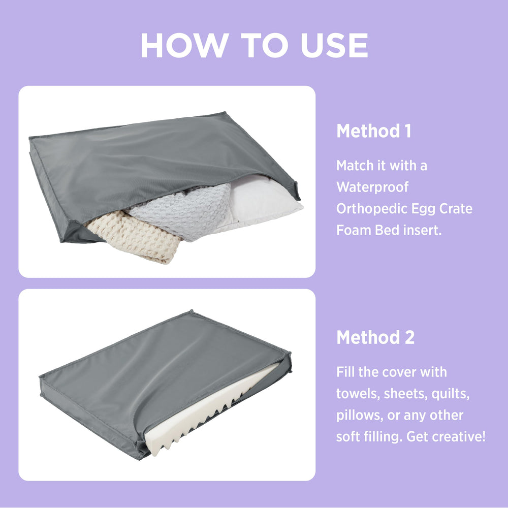 LE SURE folded cover prepared for storage, space-saving backup option.
