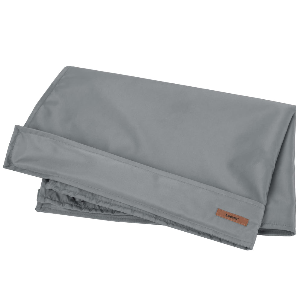 LE SURE waterproof dog bed cover in grey, front view, moisture protection for comfy naps.