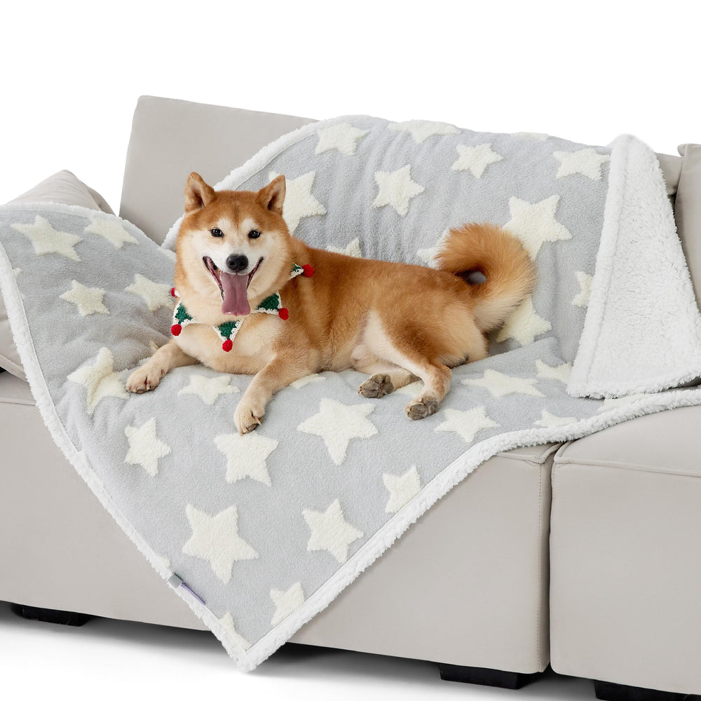 LE SURE waterproof dog blanket double-sided shag-sherpa highlights versatile comfort for indoor and outdoor use