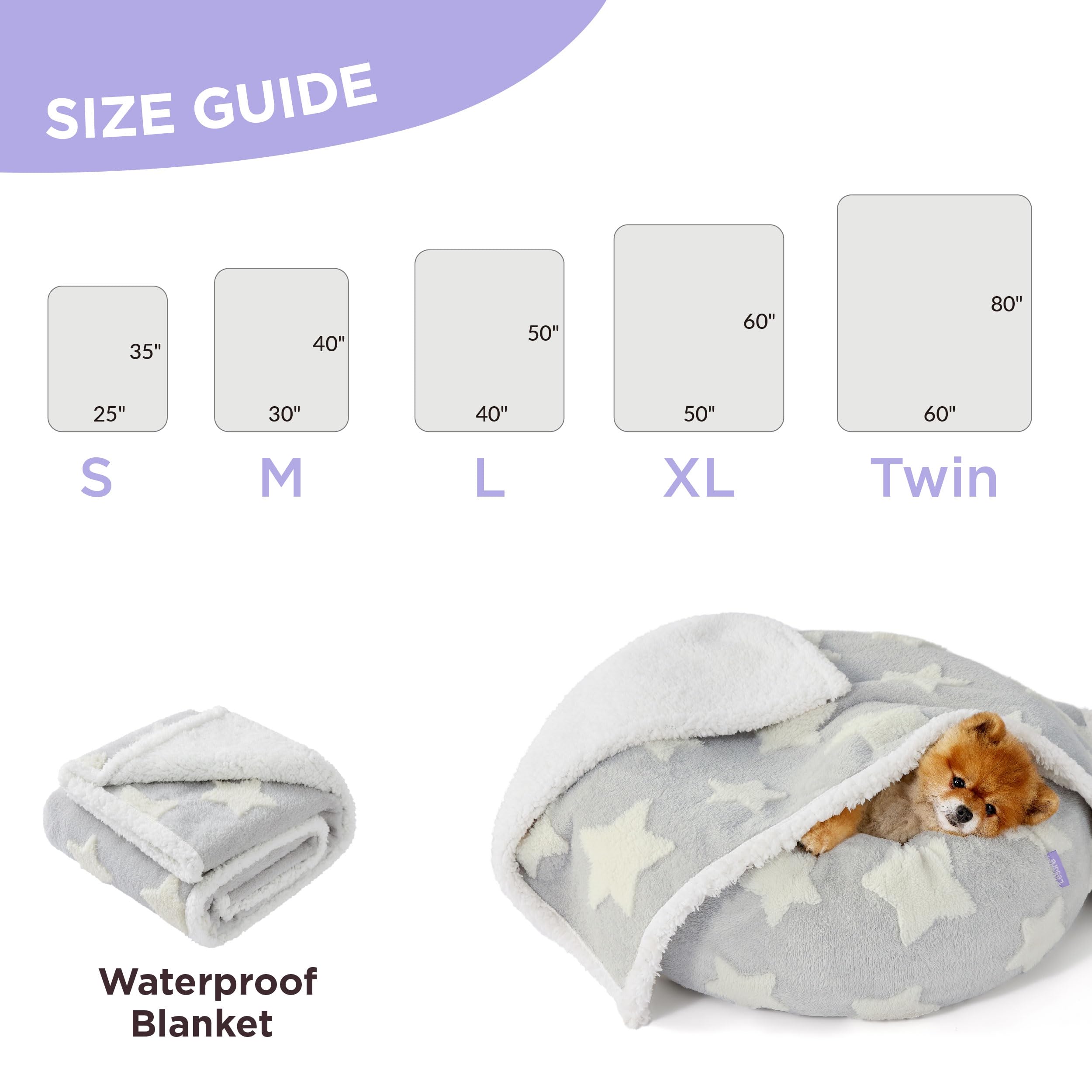 LE SURE waterproof dog blanket easy clean machine wash cold and low heat dry