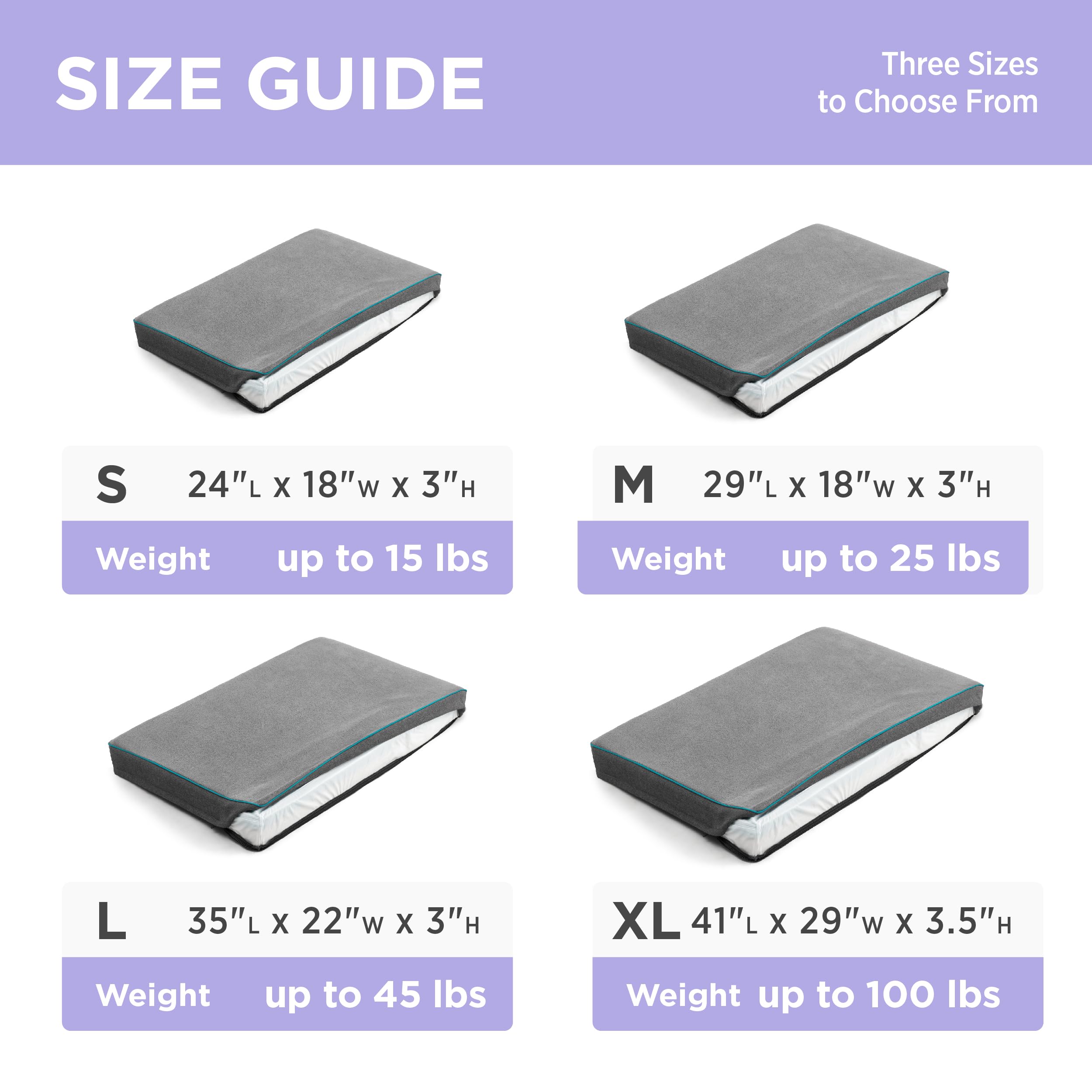 LE SURE XL dog bed cover grey pack shot demonstrates it's cover-only replacement