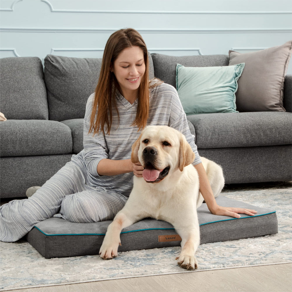 LE SURE XL dog bed cover grey without foam base offers flexible replacement option