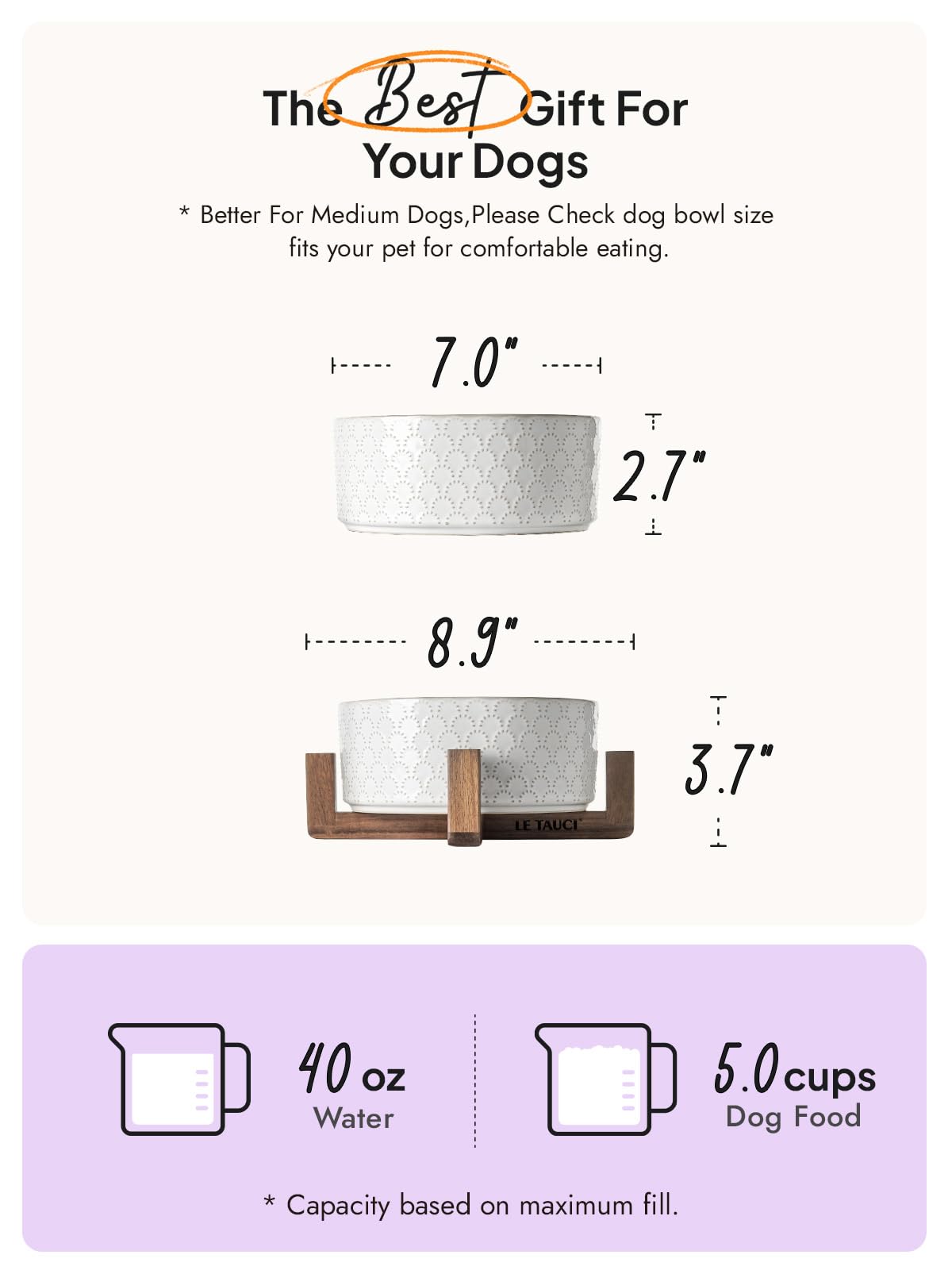 LE TAUCI 7-inch wide-mouth ceramic bowls are dishwasher-safe for easy cleaning