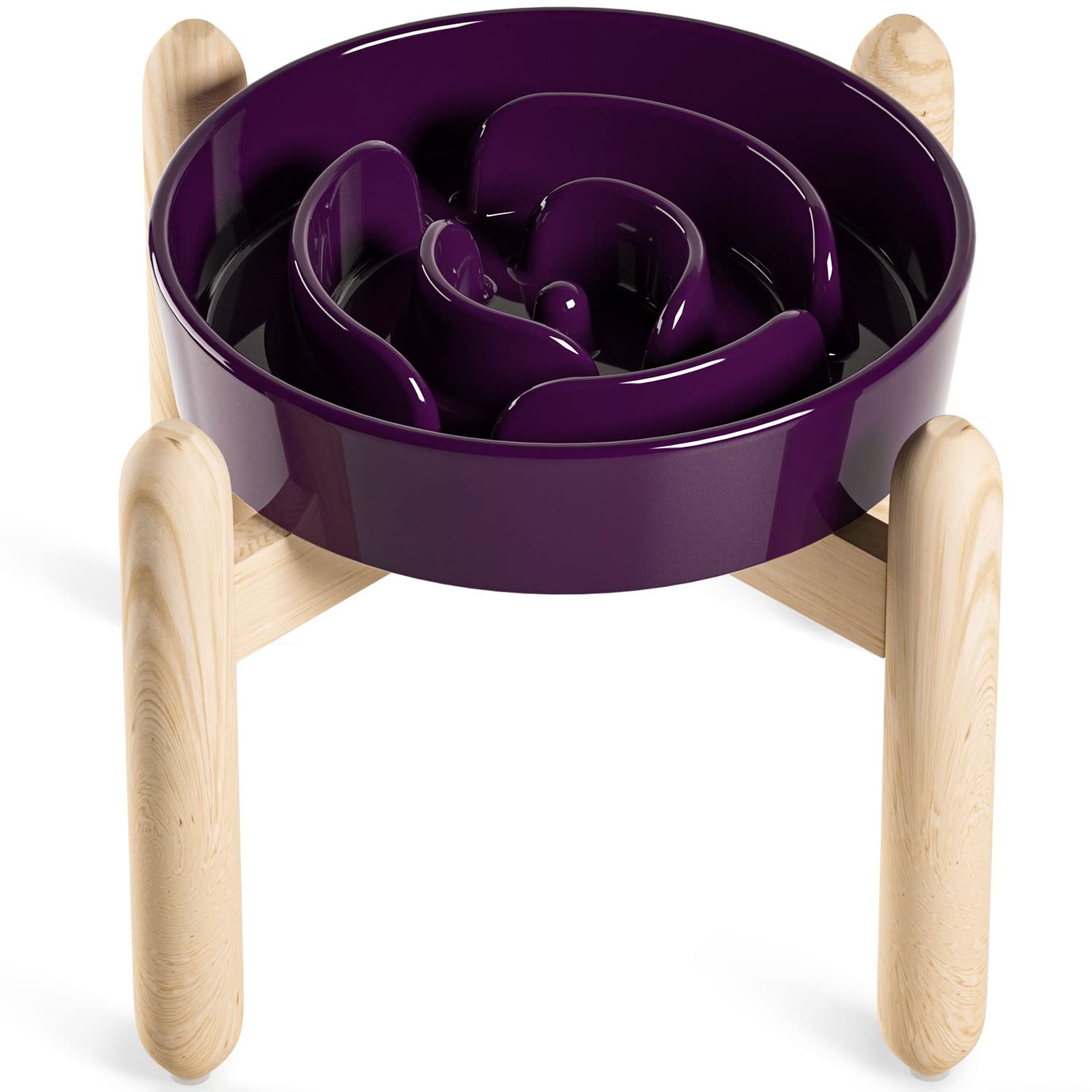 LE TAUCI ceramic slow-feed bowl elevated maze purple for calmer meals