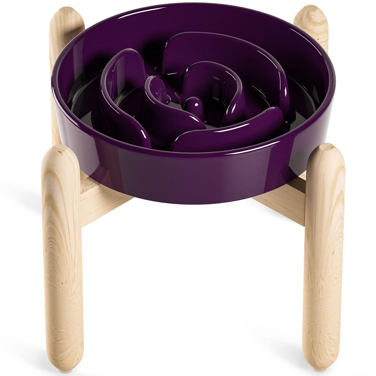 LE TAUCI ceramic slow-feed bowl elevated maze purple for calmer meals