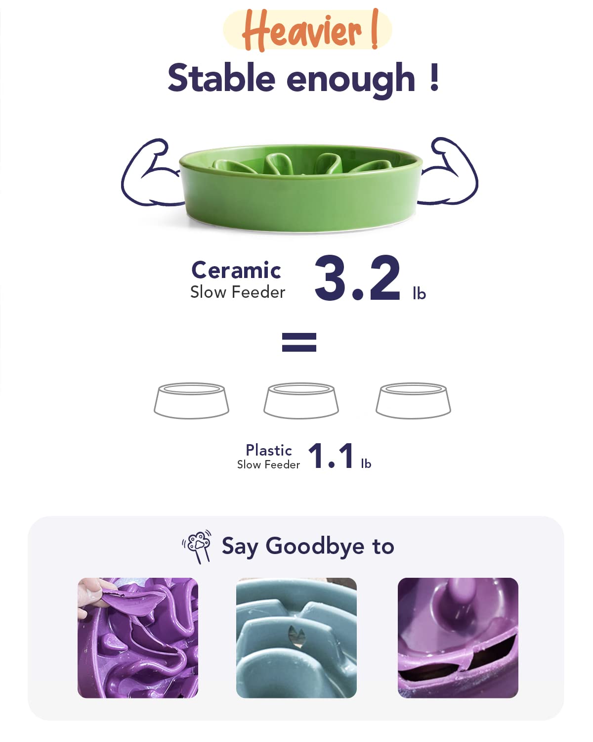 LE TAUCI ceramic bowl with anti-slip base keeps dining steady during meals