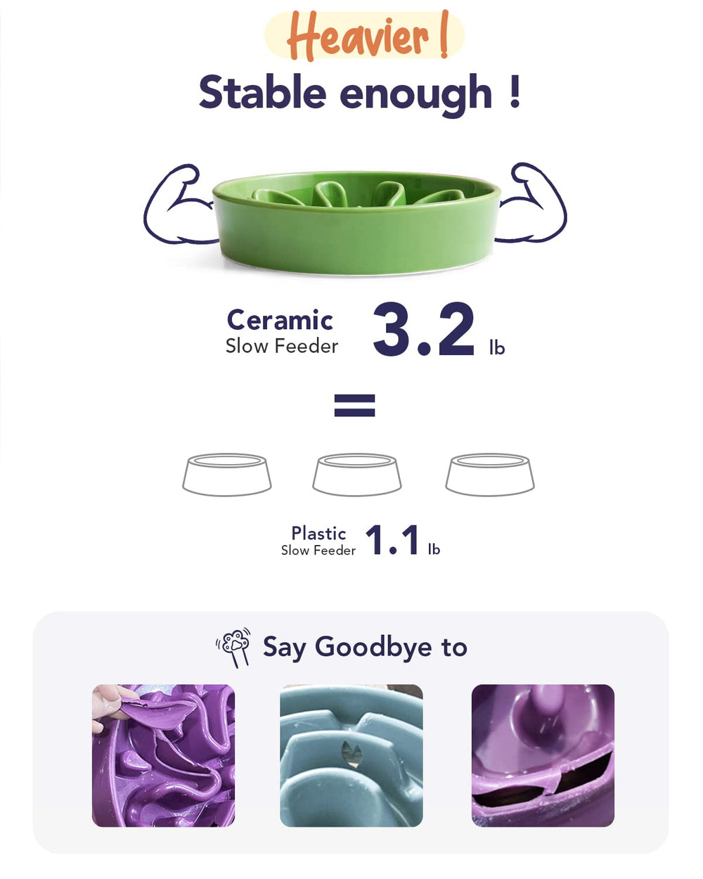 LE TAUCI ceramic bowl with anti-slip base keeps dining steady during meals