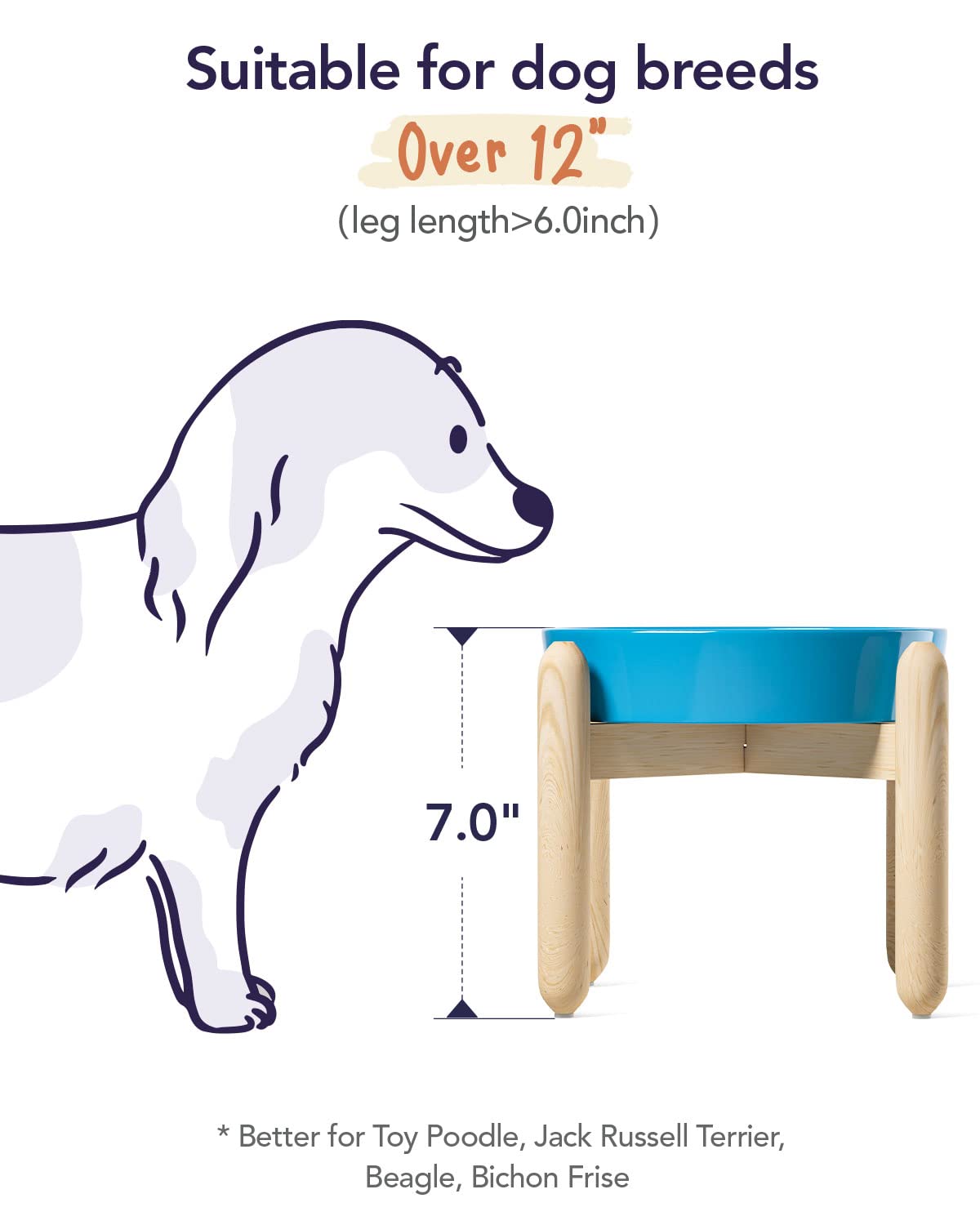 LE TAUCI ceramic slow feeder dog bowl 1.5-cup capacity supports small to medium dogs