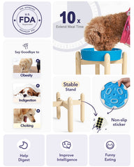 LE TAUCI ceramic slow feeder dog bowl in use reduces gulping
