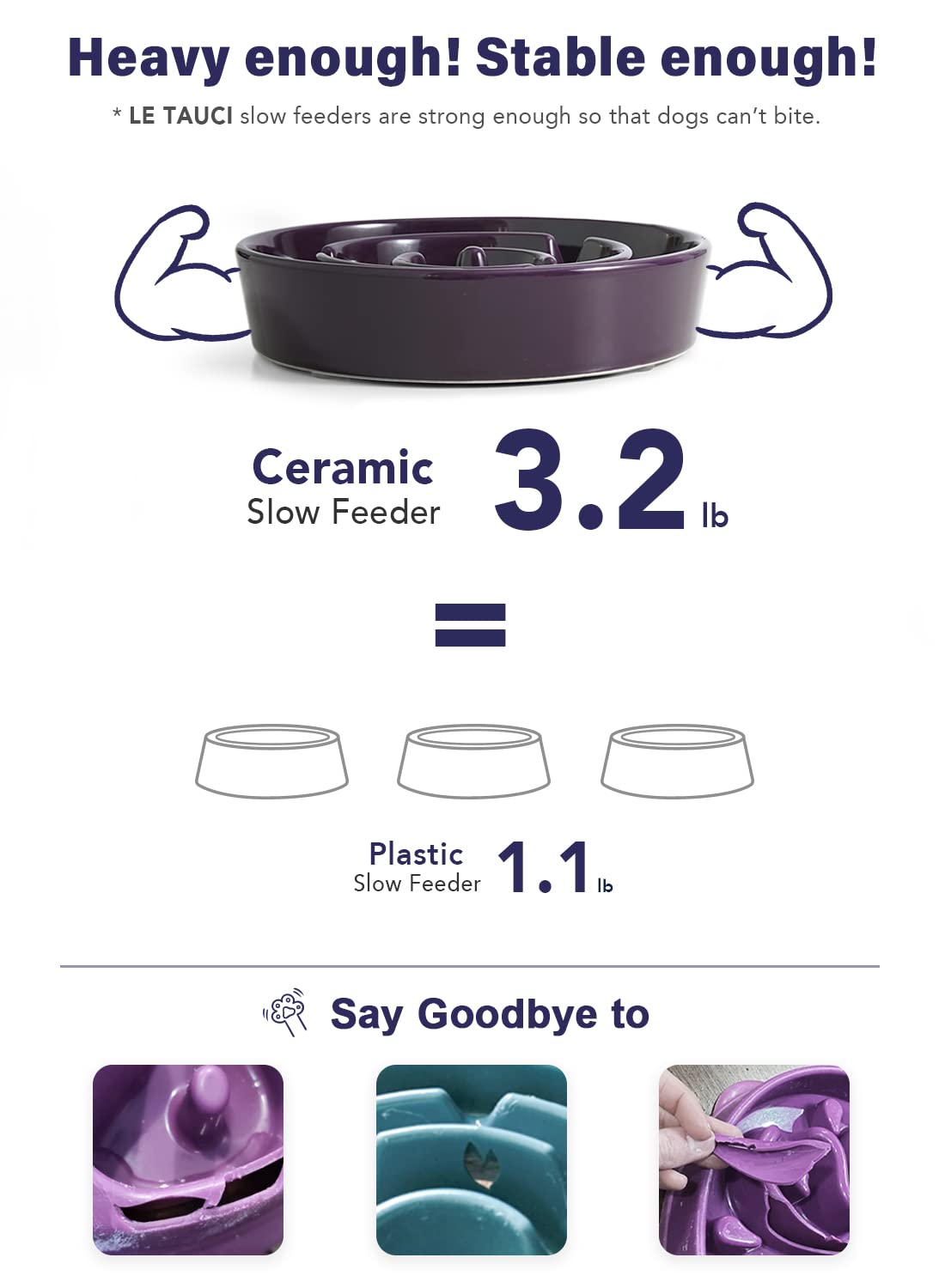 LE TAUCI ceramic bowl cleans easily after every meal