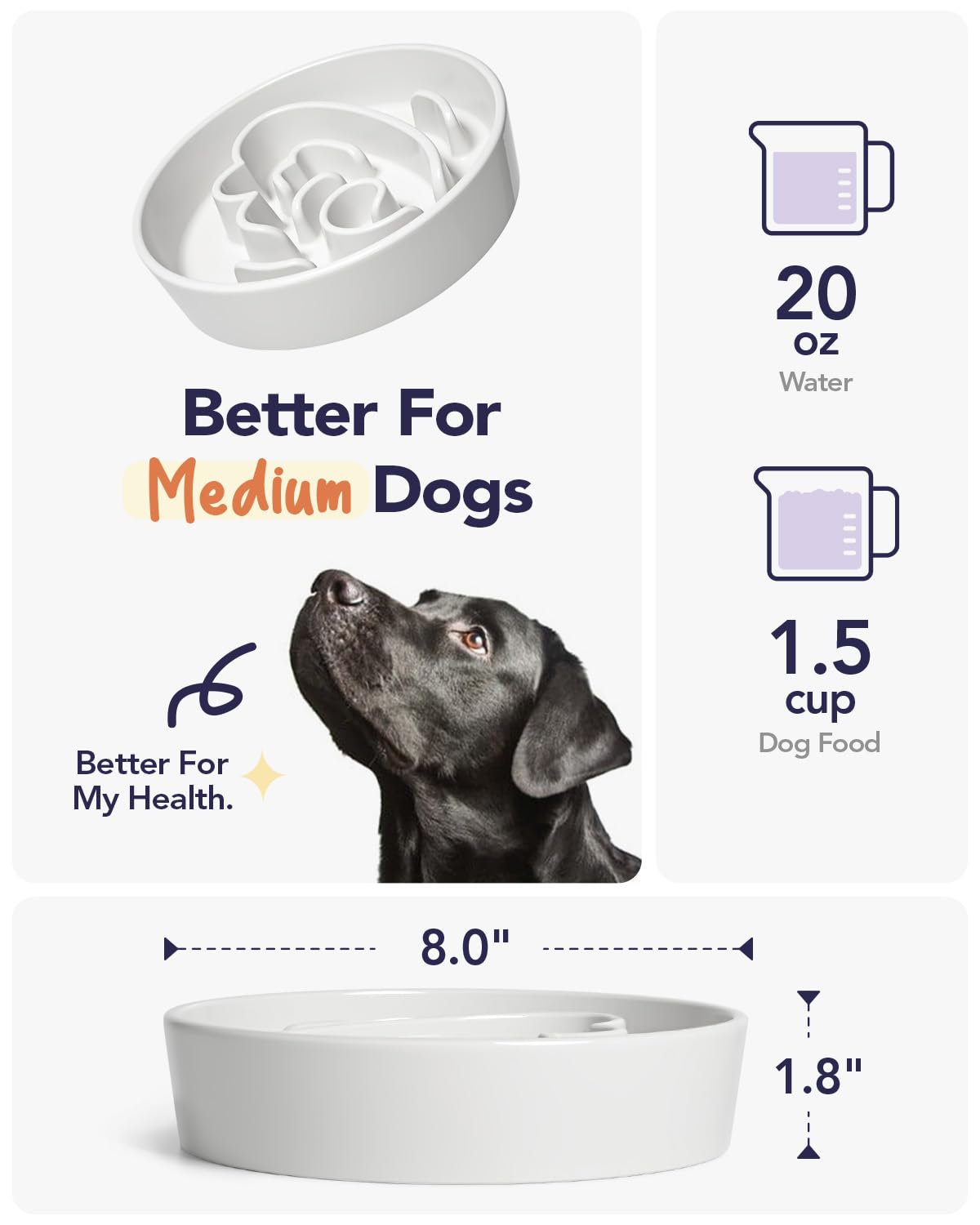 LE TAUCI Non-slip ceramic bowl with stable base for steady mealtime.