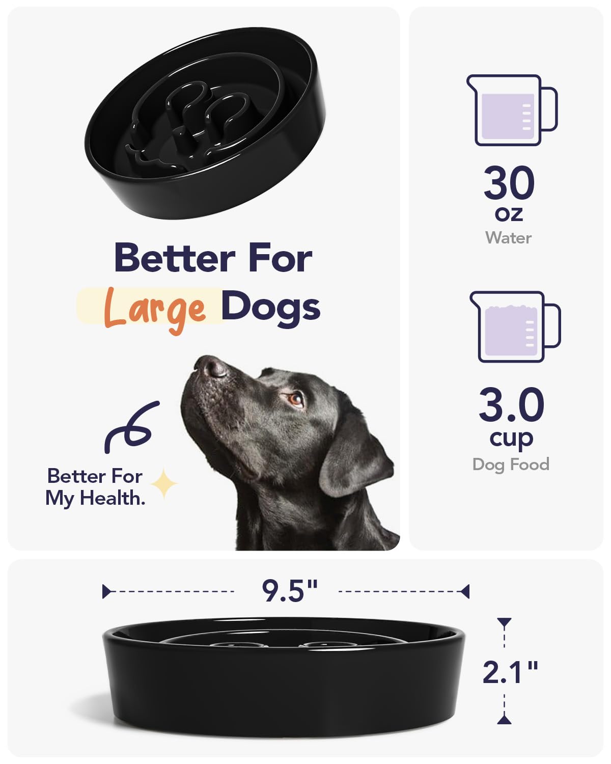 LE TAUCI durable non-slip base keeps the bowl steady during meals