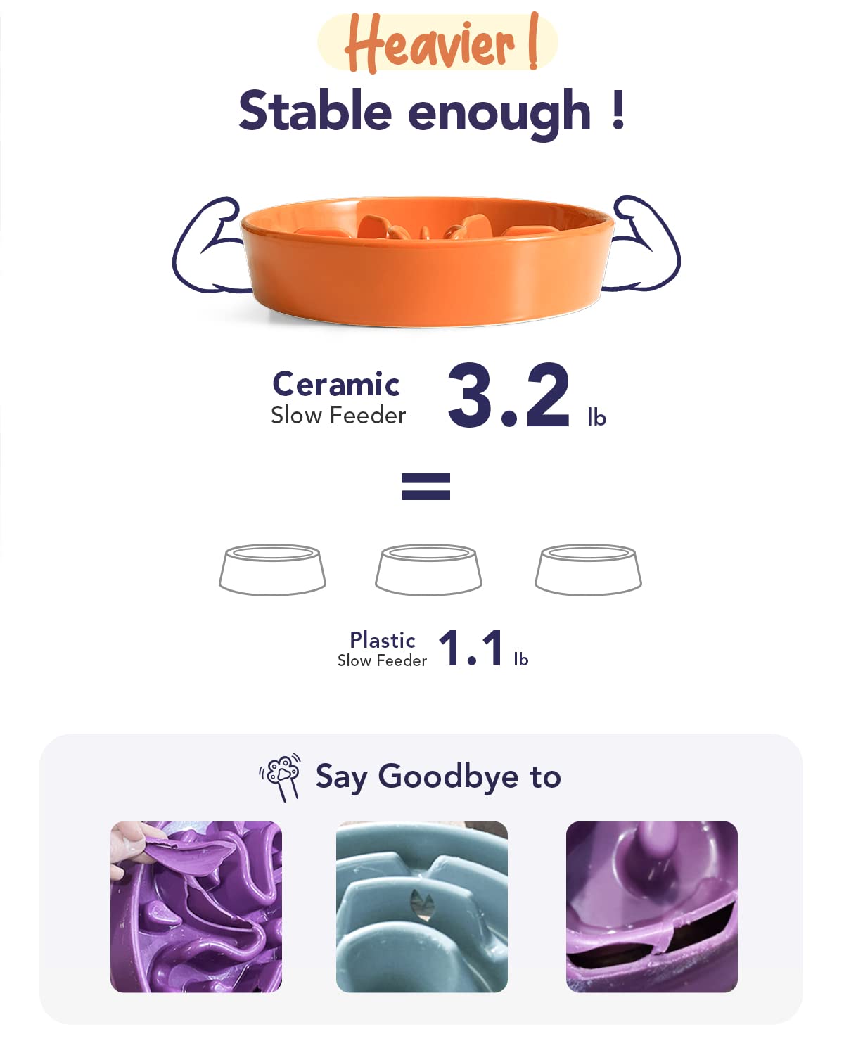 LE TAUCI elevated bowl with wooden stand and stable base during meals