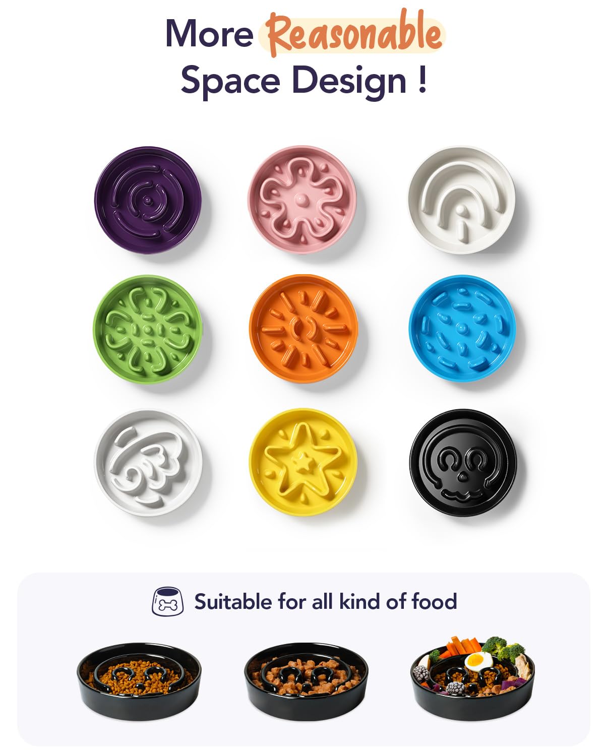 LE TAUCI heavy, stable design supports dry, wet, or raw meals.