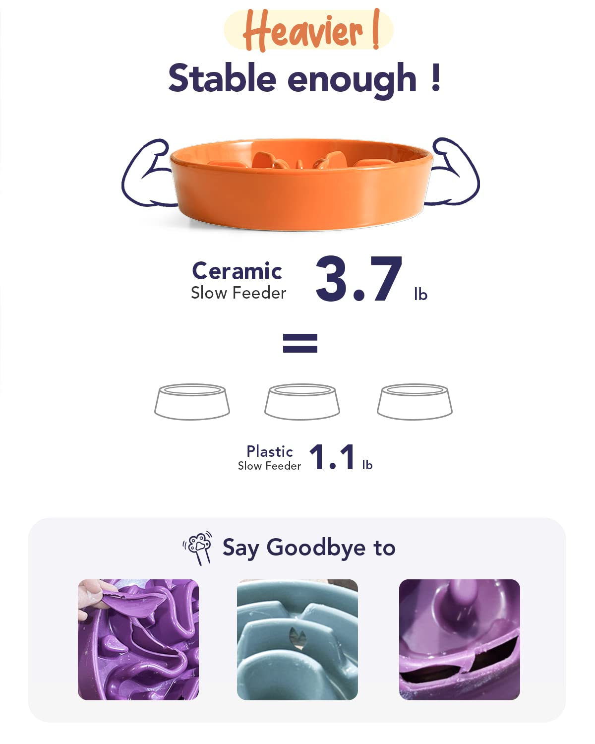 LE TAUCI maze-pattern slow-feeder promotes mindful eating and portion control.