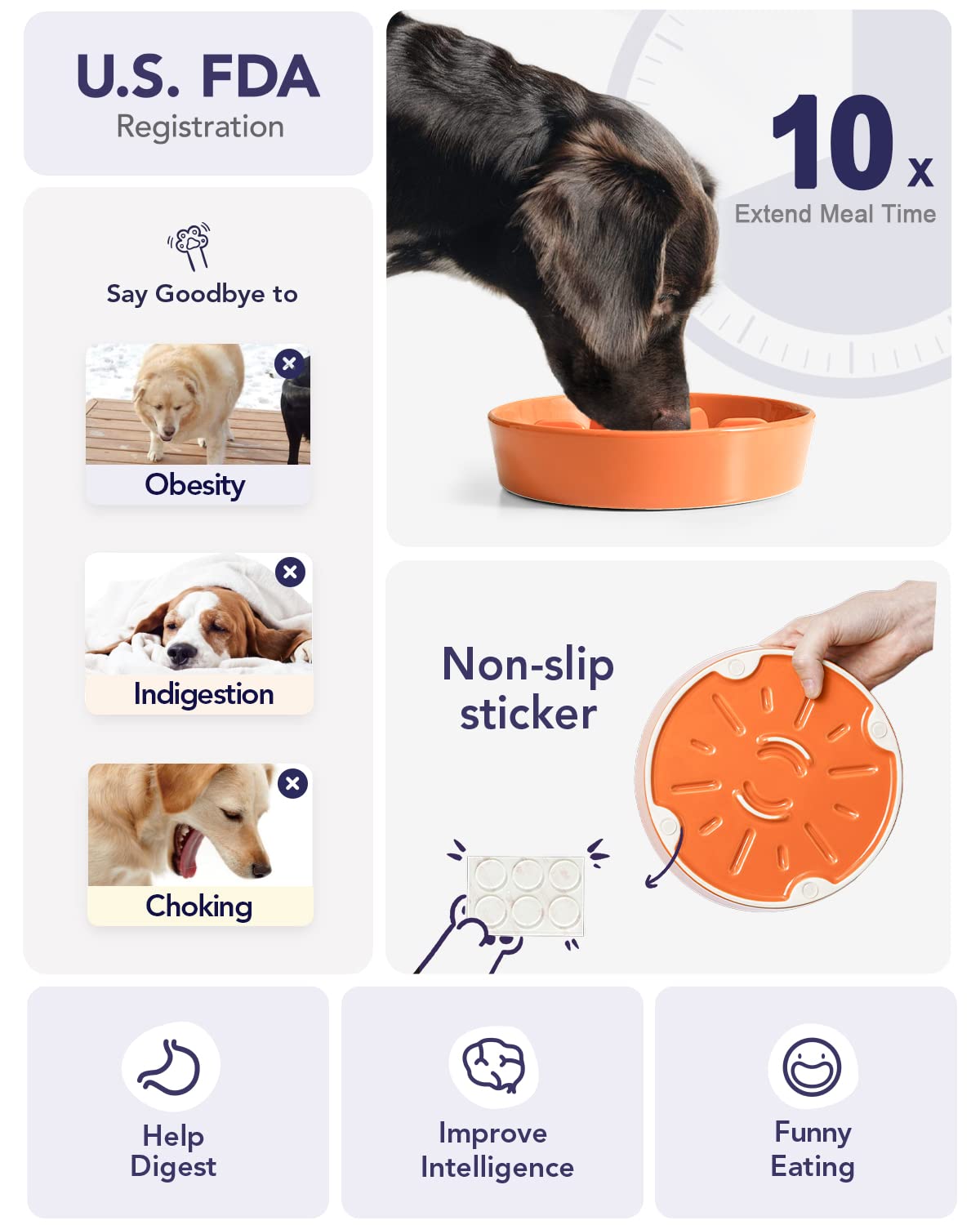 LE TAUCI non-slip base ceramic bowl reduces mess during meals.