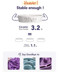 LE TAUCI PET non-slip-base bowl helps prevent spills during meals