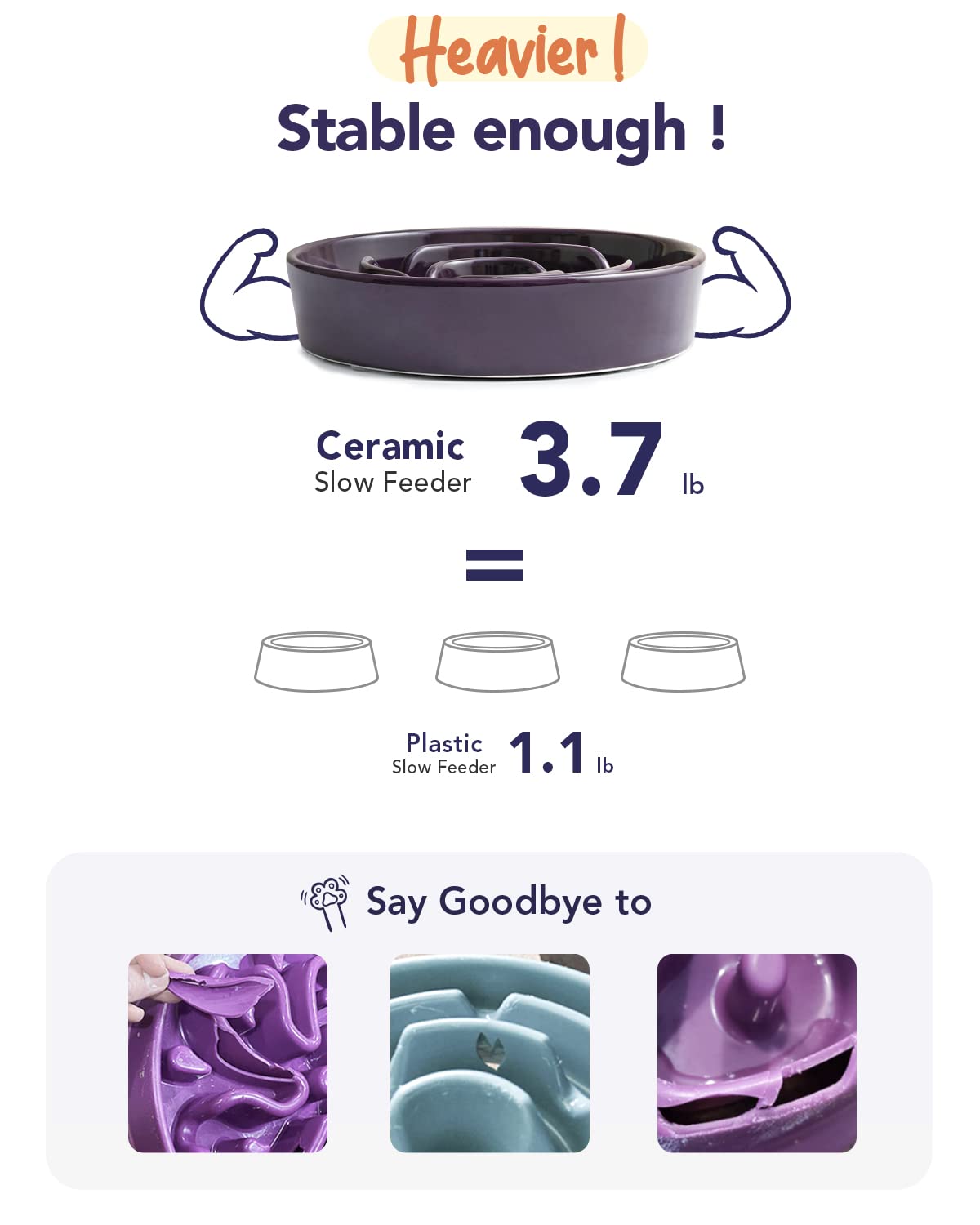 LE TAUCI 3-cup capacity demonstrates slow feeding for medium to large breed pets.