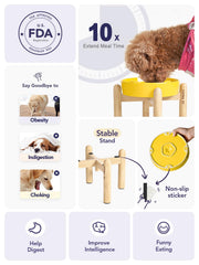 LE TAUCI slow-feeder with maze pattern promotes slower eating and mental engagement.