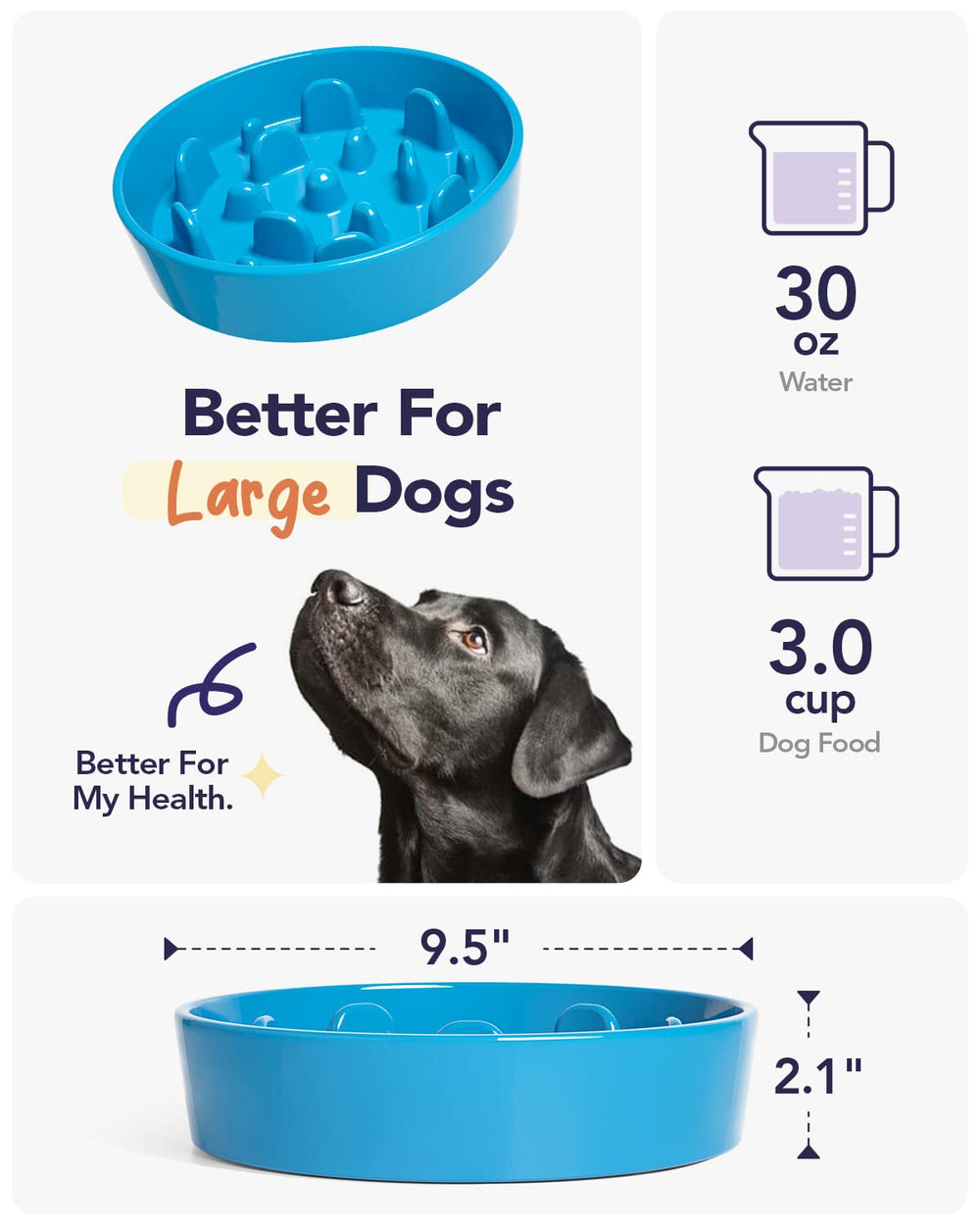 LE TAUCI slow feeder dog bowl microwave-safe for convenient meal warming.