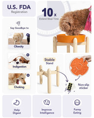 LE TAUCI slow-feeder maze design encourages mindful meals and reduces floor mess.