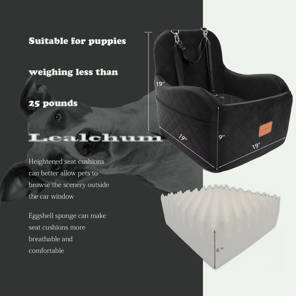 Lealchum dog booster memory foam padding creates comfortable ride