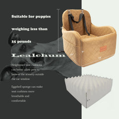 Lealchum dog booster seat coffee memory foam cushions small dogs during rides.