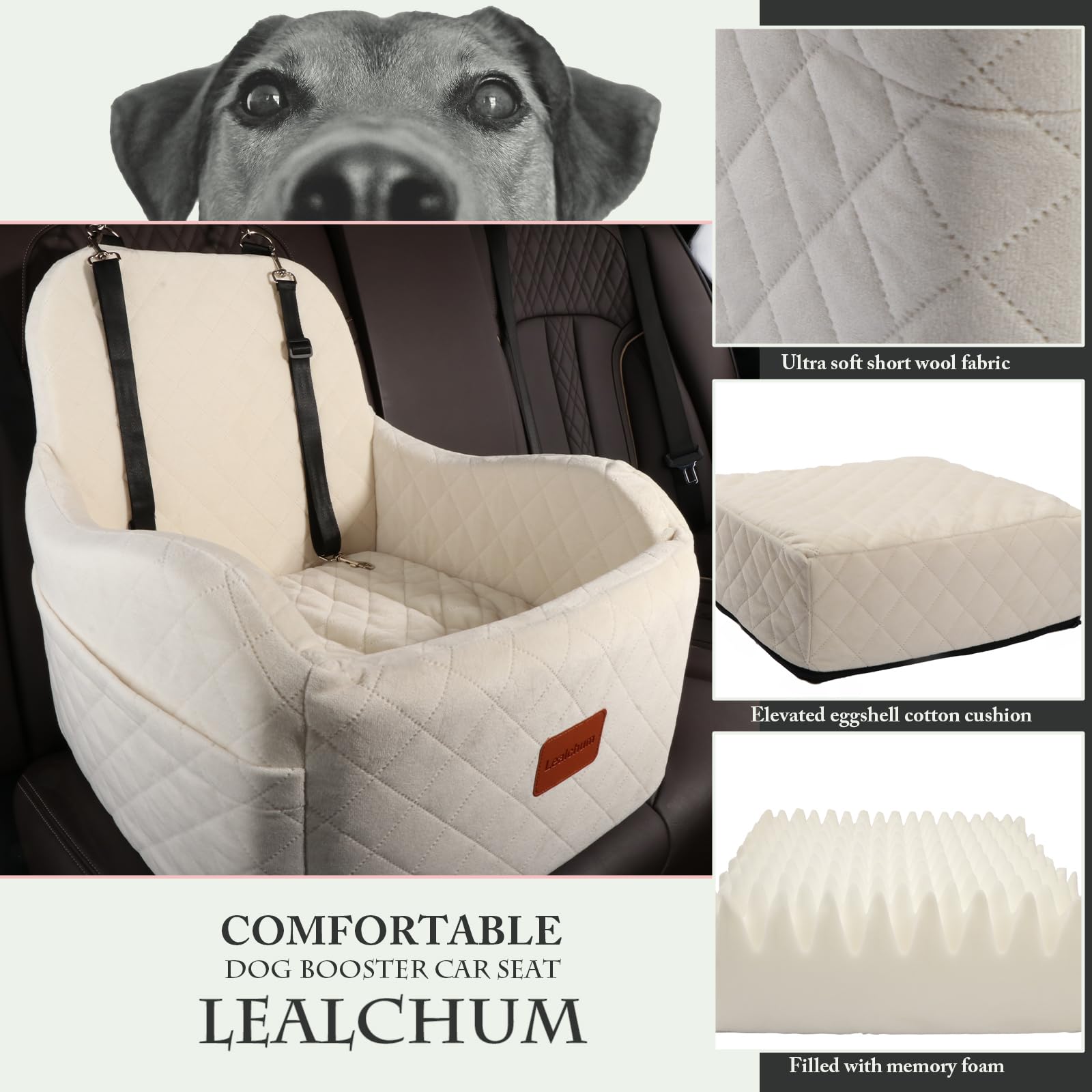 Lealchum Dog Booster Seat detachable cover for easy cleaning and maintenance