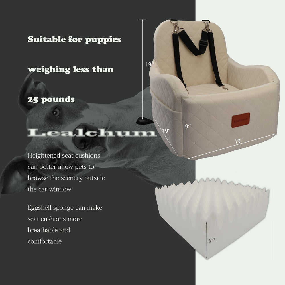 Lealchum Dog Booster Seat memory foam cushion detail for comfortable, supported rides